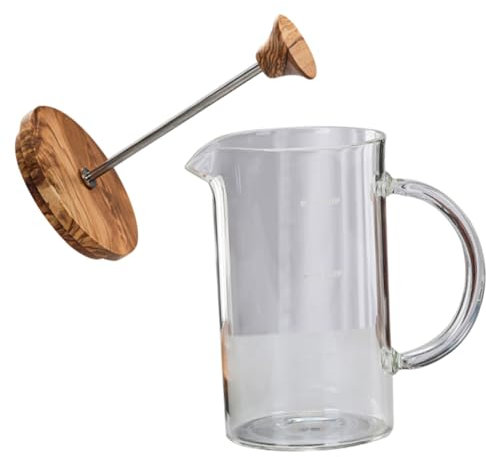 VINTORKY Kaffeeglas Presskessel Aus Borosilikatglas Mit Bambusdeckel 400 Ml Wiederverwendbarer Professioneller Kaffeebereiter Für Zuhause Und Büro