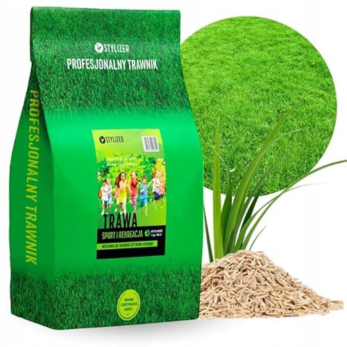 Sport Rasensamen Schnellkeimend Frühjahr 5 kg - Grassamen bis zu 200 m² | Sport und Spielrasen, Turbo Rasensaat Trockenresistent und Winterhart, Unkrautreduzierender und Robust Rasen Samen - STYLIZER