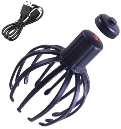 Cuoio capelluto massaggiatore a testa di polpo, 2025 Nuovo dispositivo di massaggio alla testa elettrica, ragno massaggio alla testa con 12 dita massaggio cuoio massaggio spider ragno elettrico crawl