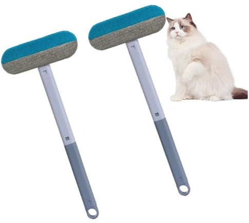 Pack de 3 depiladores 3 en 1 para mascotas, mango largo, removedor de pelo de gato, cepillo portátil, cepillo de pelo de perro, rodillo para pies, pelo de animales, sábanas, alfombras, ropa