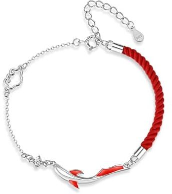 Qings 925 sterling silver djurarmband för kvinnor fjäril/trollslända/fiskkedja justerbar Koi med zirconia smycken födelsedagspresent, 16+5 cm, Silver, Kubisk zirkon