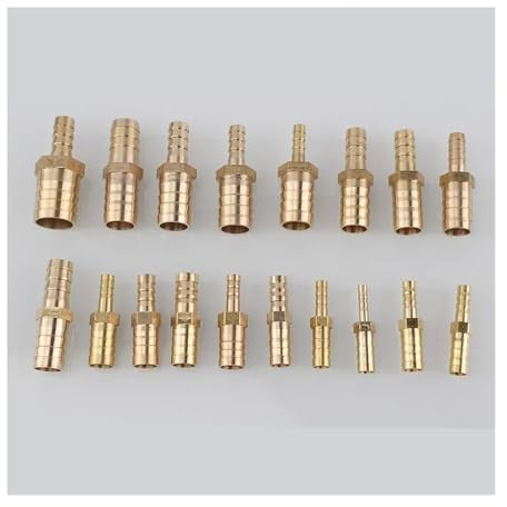 Conector reductor de manguera de latón de 2 vías, 3-25 mm, 2 piezas, acoplador recto for tuberías de 4 mm, 6 mm, 8 mm y 10 mm, aplicaciones de aire y agua.(10mm-20mm)