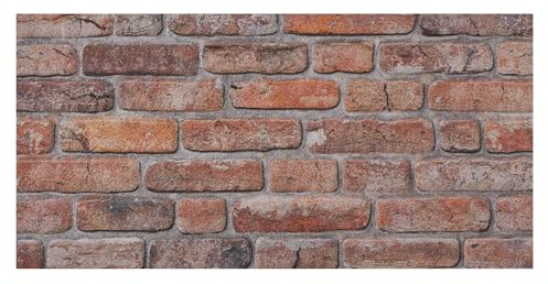 K&B Panels 3D Wall Panel, Rustic Brick Effect Styrofoam Wall Panelling, Lightweight, Easy to Install, Dual Insulation to Reduce Acoustic Noise, Indoor & Outdoor (Rustic Reclaimed Red) (1 Panel)