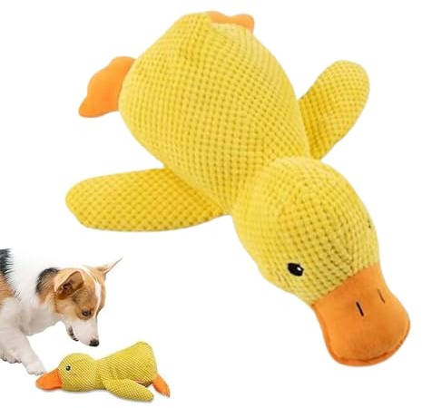 Ferizzia Anatra Calmante Cane Giocattolo, Peluche per Cani, Quack-Quack Duck Dog Giocattolo, Papera Quack Masticare, Resistenti, Divertente Cane Interattivo per Cani Piccoli Medi Grandi