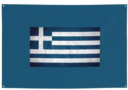 FDGBNM Bandiera greca Vibrant Party Banner 119,4 x 43,2 cm, resistente ai raggi UV, resistente allo sbiadimento, 4 occhielli, per uso interno ed esterno.