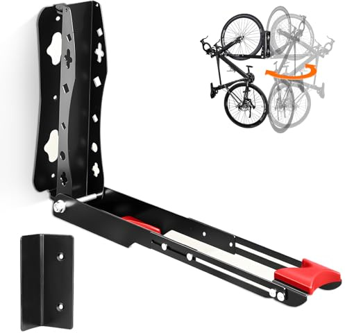 Schwenkbare Fahrrad Wandhalterung bis 35 kg, Fahrradhalterung Wand – Universelle Fahrradaufhängung mit 120° Drehfunktion, 3-Stufen Längenverstellung,fahrradhalterung wand für Rennrad, MTB, E-Bike