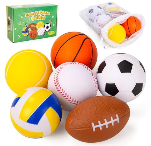 INPODAK Sportbälle Set für Kleinkinder Ball Baby ab 1 Jahr Motorik Babyball | Mini Bälle für Kinder Klein Weich Verschiedene Bälle set Drinnen Draußen Babyspielzeug Geburtstag Weihnachten Oster Geschenke