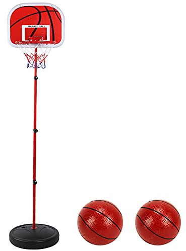EMUKOEP Marco de Hierro con Soporte de Baloncesto para Niños, Equipo de Entrenamiento de Ajustable para Niños, 170 Cm