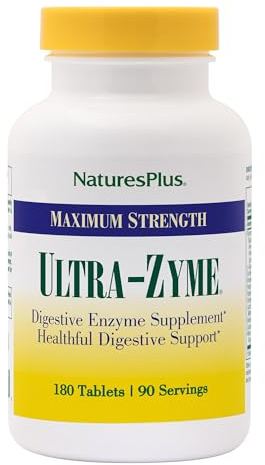 NaturesPlus Ultra-Zyme - 180 Tablets - Maximum Strength Digestive Enzyme Supplement - 90 Servings