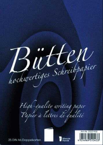 Rössler Papier 20221930 - Bütten - Doppelkarten DIN A6, weiß, 25 Stück