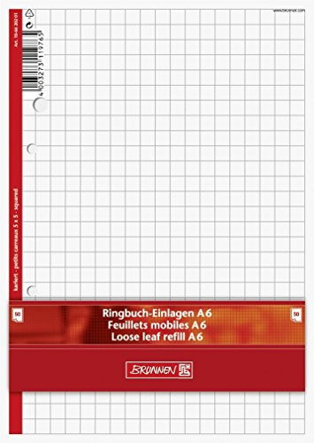 Ringbuch - Einlagen/Papier BRUNNEN 50 Blatt - kariert - A6 (10,5 x 14,8 cm)