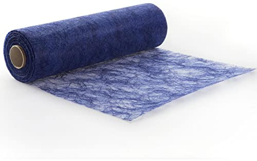 Protinam Sizoflor 30cm x 20m Tischläufer Tischband in Dunkelblau zur Dekoration wie Sommer, Ostern, Weihnachten oder Hochzeiten abgelängt (20m, 7570 dunkelblau)