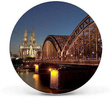 banjado Magnettafel Ø 47cm Weiß - Magnetwand aus Metall - Magnetpinnwand als Memoboard - Pinnwand Magnettafel Küche, Büro, Kinderzimmer inkl. 4 Magnete & Montageset - Köln