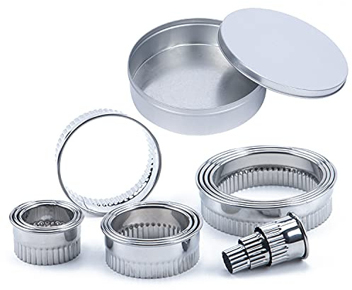 AILANDA 12pcs Emporte Piece Inox Rond Emporte Pièce Rond 12cm Emporte Piece Patisserie Rond Emporte-Pièces Rond Biscuits en Acier Inoxydable pour Gâteaux Sablés Bretons 12 Tailles Différentes
