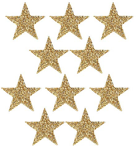10 Stück Glitzersterne Zum Aufbügeln, Pailletten Patches Aufnäher Aufbügler Applikation, Glitter Strass Sterne Applique Kristalle DIY Für Kleidung Zubehör