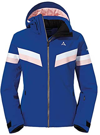 Schöffel Damen Ski Jkt Brunnenkopf2 L, wasserdichte Skijacke mit 4-Wege-Stretch, warme und atmungsaktive Outdoorjacke mit abnehmbarer Kapuze, cool cobalt, 42