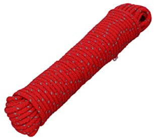 HELPMATE Corda in nylon 5 mm rosso riflettente – Corda multiuso per fai da te e per attività all'aperto – adatta come corda di tensione, corda per tende, filo per bucato & Co – resistente alle