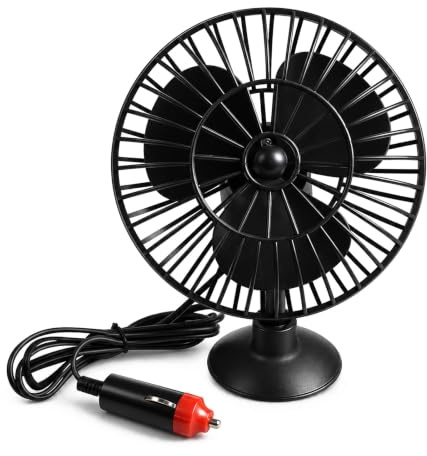Innovtec Ventilateur de Voiture 12v, Ventilateur de Voiture Allume Cigare Portable Camion Ventilation Ventouse RéGlable Ventilateur de Bureau