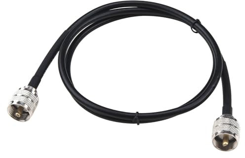 YOTENKO Cavo coassiale RG58 da 1 m, PL259, cavo coassiale CB UHF maschio a maschio, 50 Ohm, a bassa perdita, per radio HF, VHF, CB, radio Ham, misuratore SWR, analizzatore antenna
