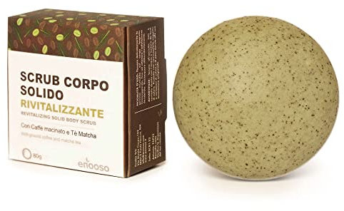 Scrub Corpo Esfoliante Solido e Bio Rivitalizzante con the Matcha e Caffè | 100% Artigianale Biologico Naturale Vegano Cruelty free - Made in Italy - Scrubber Body
