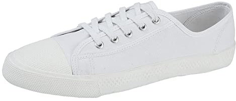 Dek Mens 5 Eye Soft Canvas Plimsol Shoe Size 7 White