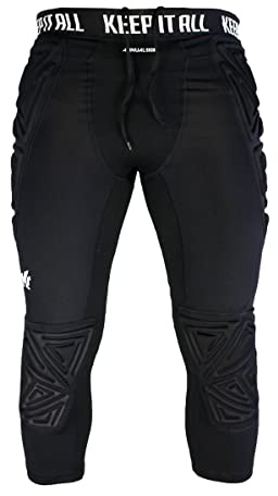 KEEPERsport Pantaloni Portiere Imbottiti 3/4 PowerPadded Uomo Traspiranti antiabrasione Allenamento e Partita