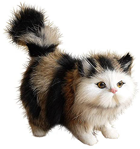 Surakey Chat Peluche Realiste, Chat Ragdoll 12cmx12cmx6cm, Chat Debout, Peluche Doux Mignon Chat Poupée, Oreiller en Peluche de Chat, Oreiller en Peluche pour Dormir, Cadeau pour Enfants (Gris Noir)