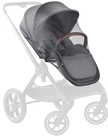 hauck Moustiquaire Poussette Universelle - Protection Anti Moustique, Guêpes, Abeilles - Filet Mailles Fines, Rebord Élastique, Rangement Compact, Lavable en Machine - Gris