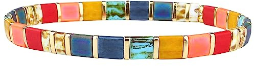 KELITCH Nouveau Miyuki Tila Beaded Bracelet Charm Bracelet Élastique Empilable Wrap Bracelet Femme Bijoux