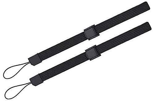 2x Adjustable Hand Wrist Strap with Buckle Clasp, Compatible with Nintendo Wii & Wii U Remote Controller, PSP, PS Vita, Nintendo Switch, Camera (Black)