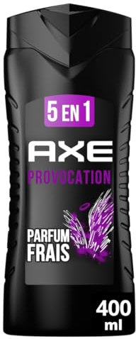 AXE - 5-in-1-Duschgel für Herren, Provocation, feuchtigkeitsspendend, 24 Stunden, 87% natürliche Inhaltsstoffe, Kokosnussduft & schwarzer Pfeffer, 400 ml