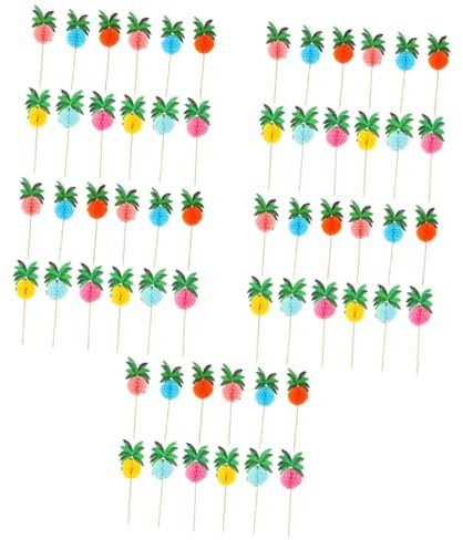Cabilock 250 Piezas Púa de Fruta de Paraguas de Coco selecciones de cócteles Tropicales Tarta de Coco decoración Hawaiana Fiesta decoración Fiesta Hawaiana Aperitivos palillo de Bar