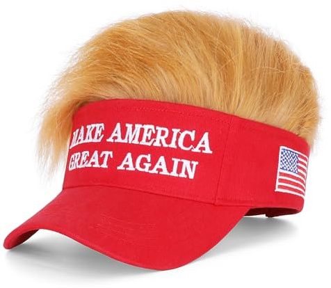 Trump 2024 MAGA berretto da baseball con capelli Make America Great Again, Taglia unica
