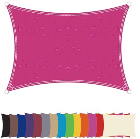 Ygann Sonnensegel Sonnenschutz Sonnendach Balkon Wetterschutz wasserabweisend Winddicht PES 420D 96% UV-Schutz für Garten Outdoor Viereck Rechteck Quadrat