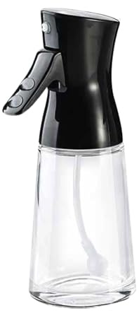 kesurpae Botella pulverizadora de aceite de atomización eficiente para barbacoa, compañero de cocina saludable y sin fugas de aceite cuando se invierte. Está hecho, Negro 180ml
