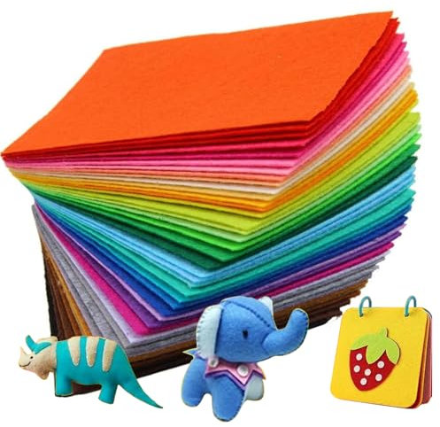 KUIZHEN Farben Bastelfilz, 40 Stücke Bunter Filzstoff 20X30cm Bunte Filzplatten DIY Handwerk Filzplatten für Kinder Bunt Nähen Projekte Patchwork(40 Farben)