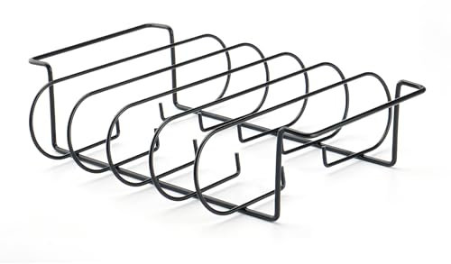 Supporto per Arrosti Costine Maiale, Rastrelliere per Barbecue per Fumare, Supporto Salvaspazio per Barbecue, Robusta e Antiaderente, Telaio Griglia Barbecue Forno Arrosto Costolette Tacchino