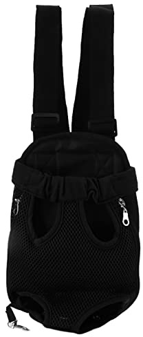 Haustier-Brustrucksack, Nylon-beschichtete Hundeträger-Reisetasche, belüfteter Hunde-Brustträger für Wandern, Motorradfahren (M)