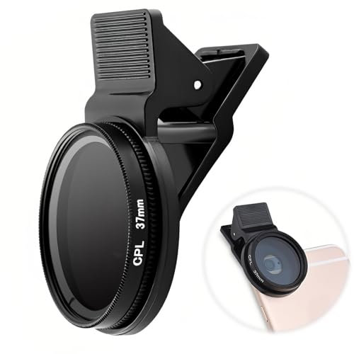 37MM CPL Phone Camera Lens Filter Professional Clip-on Polarizer Universal Adjustable Circular Polarised Phone Camera Lens for Most Mobile Phones