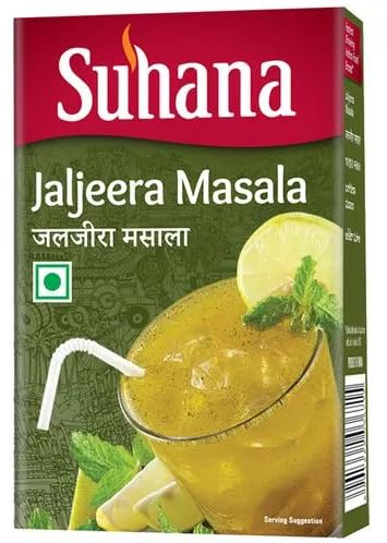 Suhana Spices Mix Powder (Box) - Curry Masala Recipe Mixes Casserole Seasoning Herbs - Simplifies & Speeds Up Cooking Process (Pack of 1, Suhana Jaljeera Masala 50g Box)