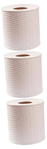 WOONEKY 3 Stücke Box Klassische Runde Tissue Box Woven Papier Bin Serviette Lagerung Seidenpapier Container Dekorative