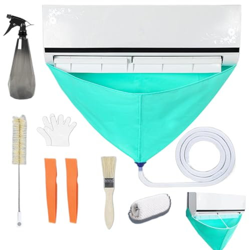 Kit de nettoyage de climatiseur, nettoyage mural pour climatiseur, housse de nettoyage pour climatiseur divisé, sac de service de lavage divisé, avec port de drainage pour magasin, maison, hôtel