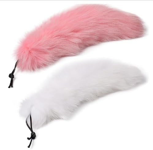 Nocyclonic 2 Pieces FuchsschwanzFuchsschwanz Anhänger etwa 40cm,fox tail,Fell Schwanz Keychain fox tail keychain Auto Schlüsselketten Anhänger Weich Flaumig Dicht Dekoration (45)