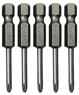 5 pz 6.35mm Codolo Esagonale 50mm Punte for Cacciavite A Croce Strumenti di Driver Elettrico In Lega di Acciaio PH00 PH1 PH2 Cacciavite Bit Strumenti(PH1 3mm)