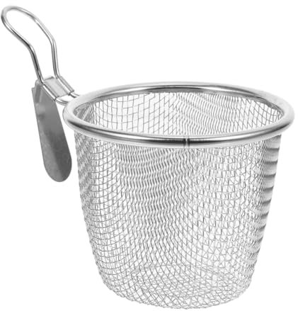 SHOWERORO Passoire à Nouilles Inox Avec Poignée Ergonomique Tête Fine Maille Ustensile Multi-usage Pour Pâtes Hot Pot Et Friture Panier Filtre Pratique