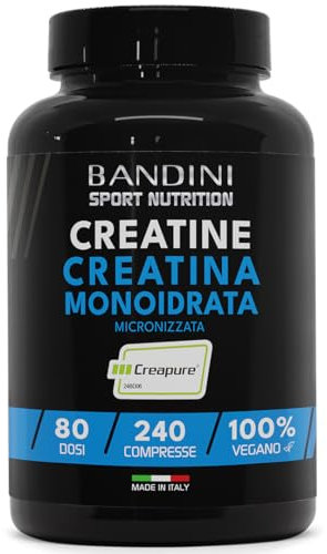 Bandini® Creatine CREAPURE® Monohydrate 240 Tabletten - Training, Sport, Gym und Pre Workout Supplement - 100% Vegan - Basierend auf Kreatin Monohydrat für ATP und Erholung