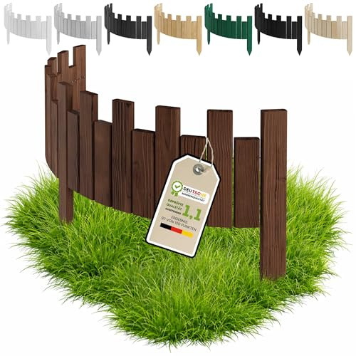 Floranica Rasenkante Holz Beeteinfassung 100 x 30 cm Zackenform Braun