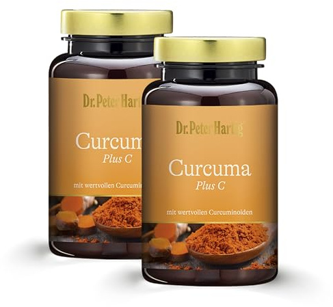 Dr. Peter Hartig Curcuma Plus C, 180 Kapseln, 6-Monats-Vorrat, vegan, lactose-, fruktose- und glutenfrei