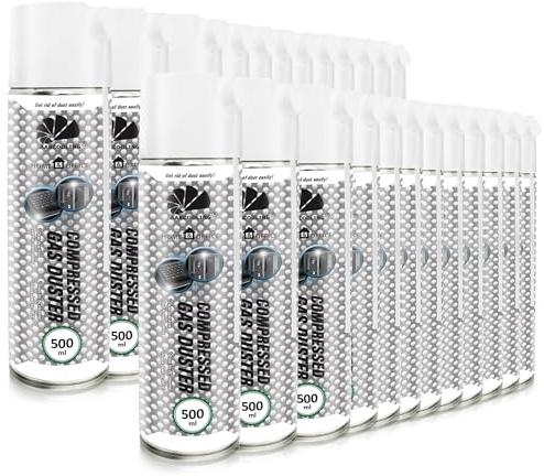 AABCOOLING Home&Office Compressed Gas Duster Botella de Aire Comprimido 24x500ml Soplador de Aire, Eliminación de Polvo, Spray Limpiador, Ordenadores, K1, Impresoras y Otros Equipos Eléctricos