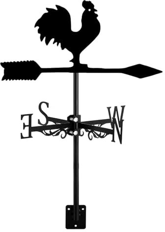 Veleta de Metal con Forma de Gallo, Veleta con Forma de gallina con Soporte for Techo, Hecha a Mano, decoración de jardín for Exteriores, Gallo(Chickens)